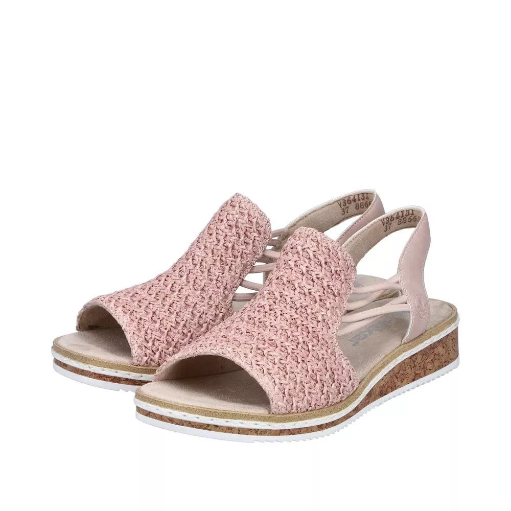 Sandały RIEKER V3641-31 pink