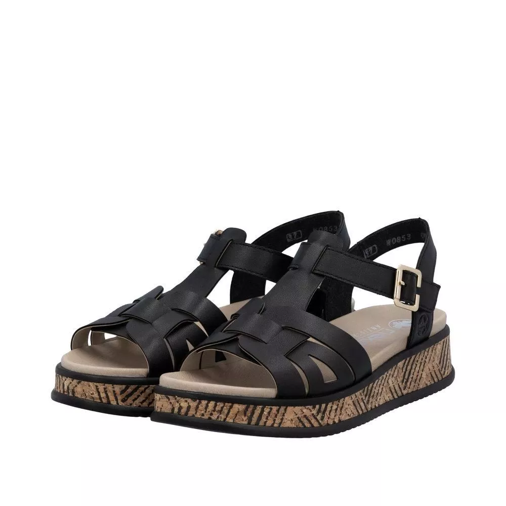 Sandały RIEKER W0853-00 black