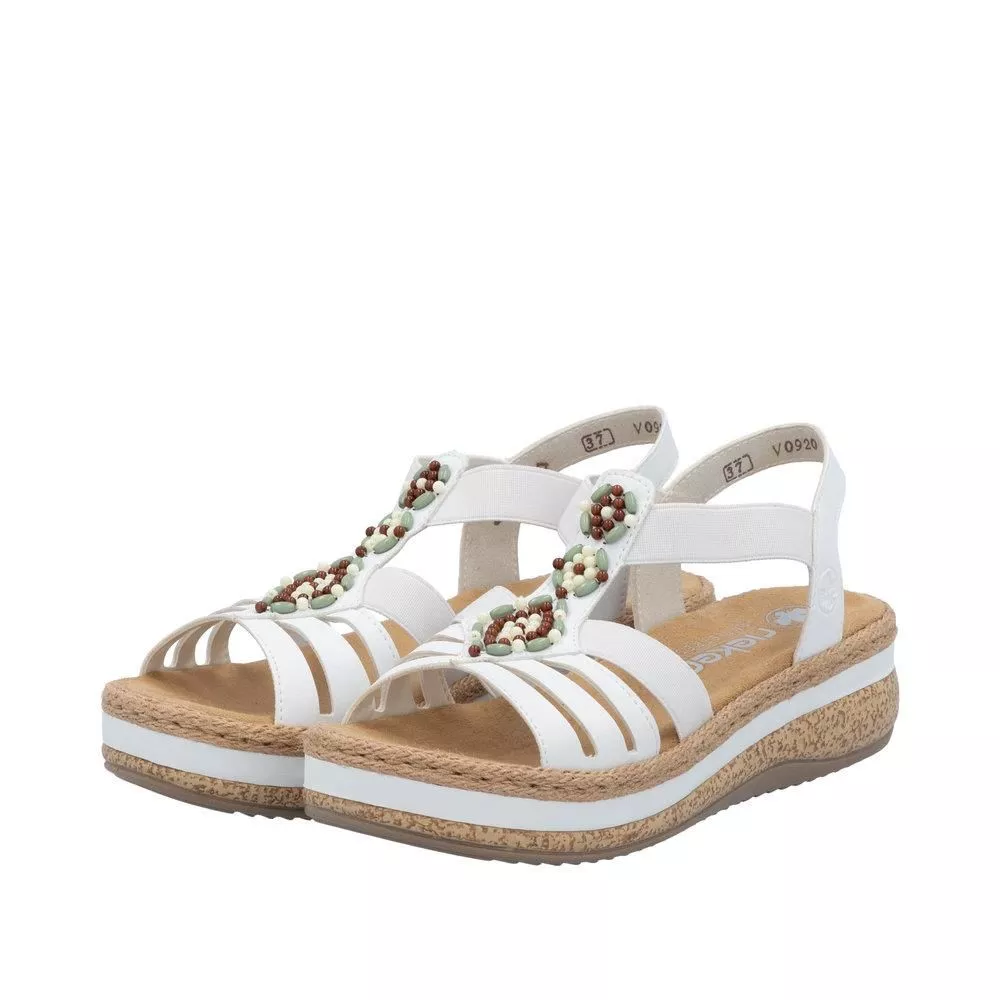 Sandały RIEKER V0920-80 white