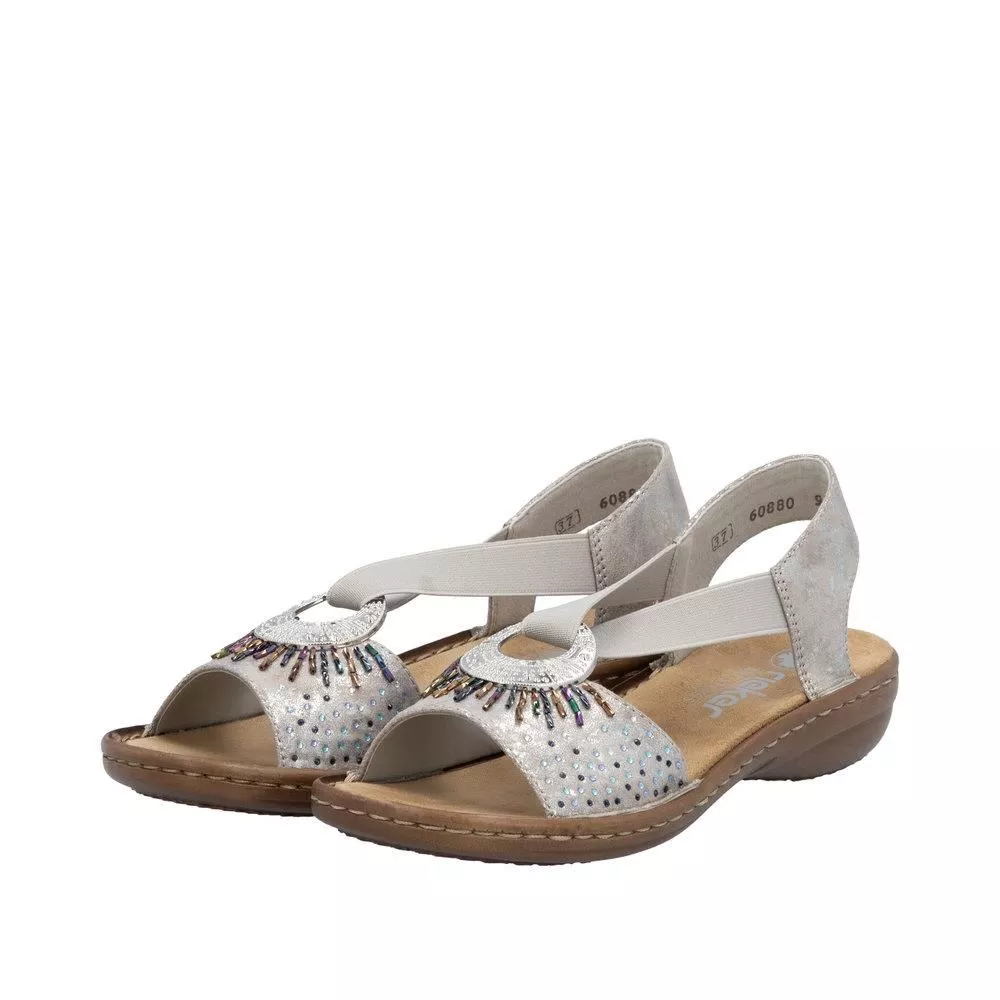 Sandały RIEKER 60880-90 metallic