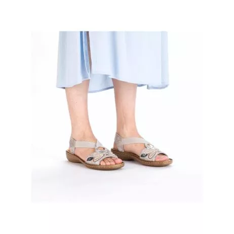 Sandały RIEKER 608B4-90 metallic