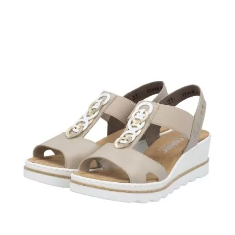 Sandały RIEKER 67498-62 beige